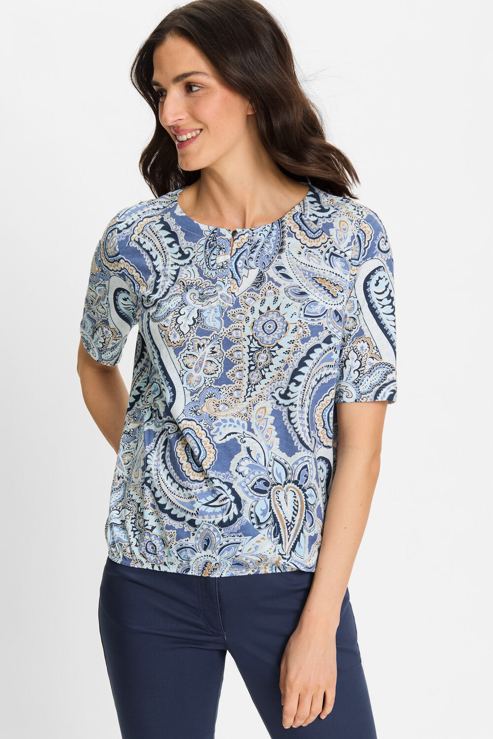 Olsen - Shirt with all-over paisley print