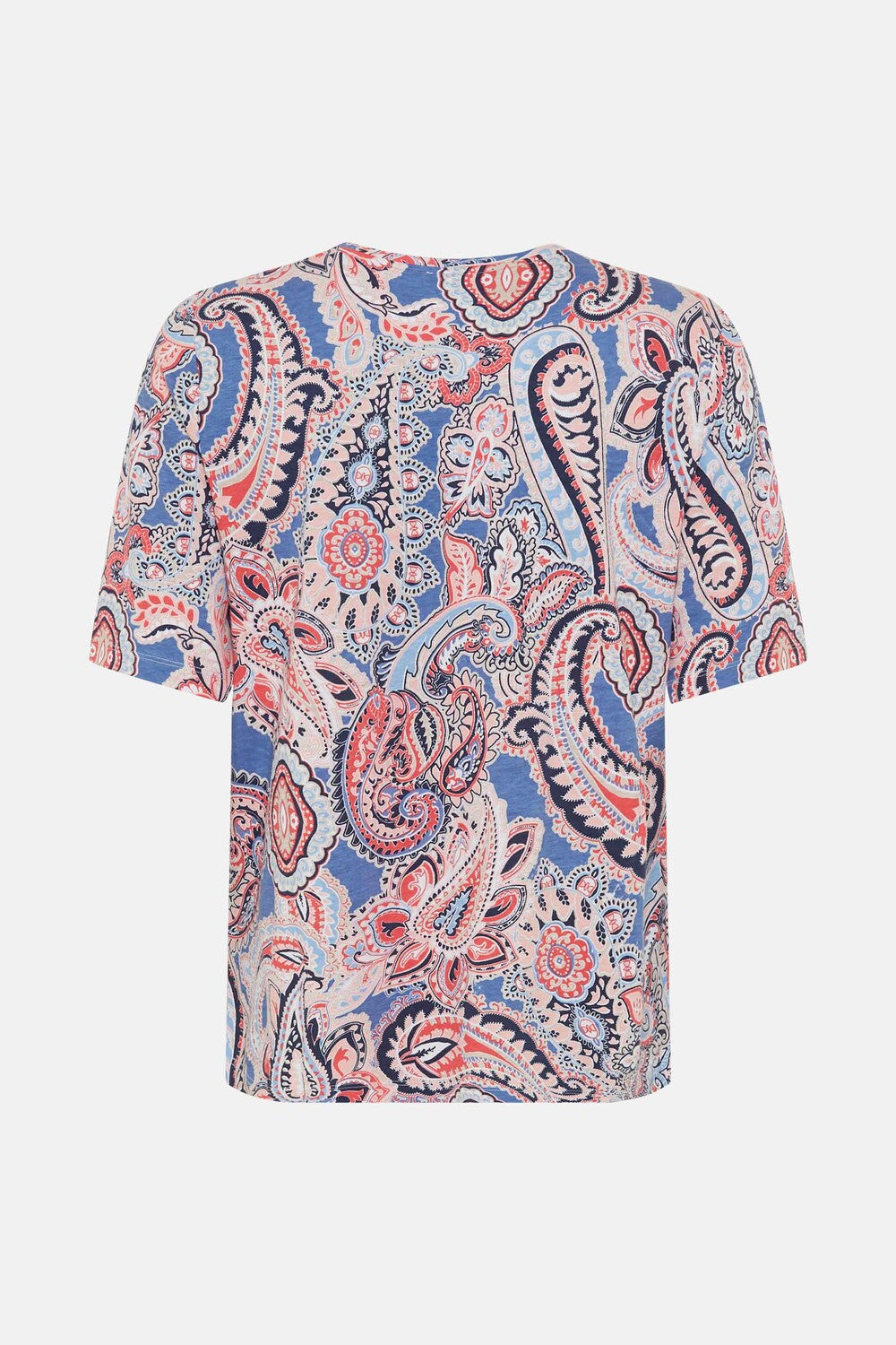 Olsen-Blue and Coral Paisley T-Shirt