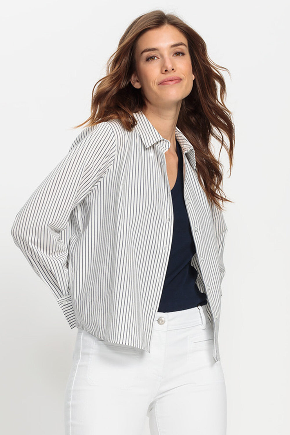 Olsen- Grey and White Shirt