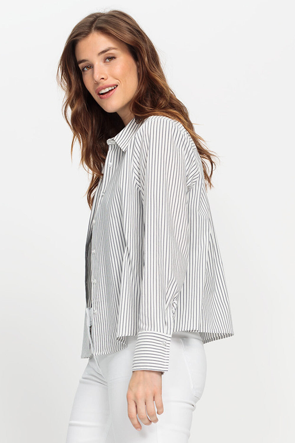 Olsen- Grey and White Shirt