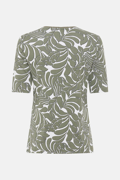 Olsen-  Olive and White T-shirt