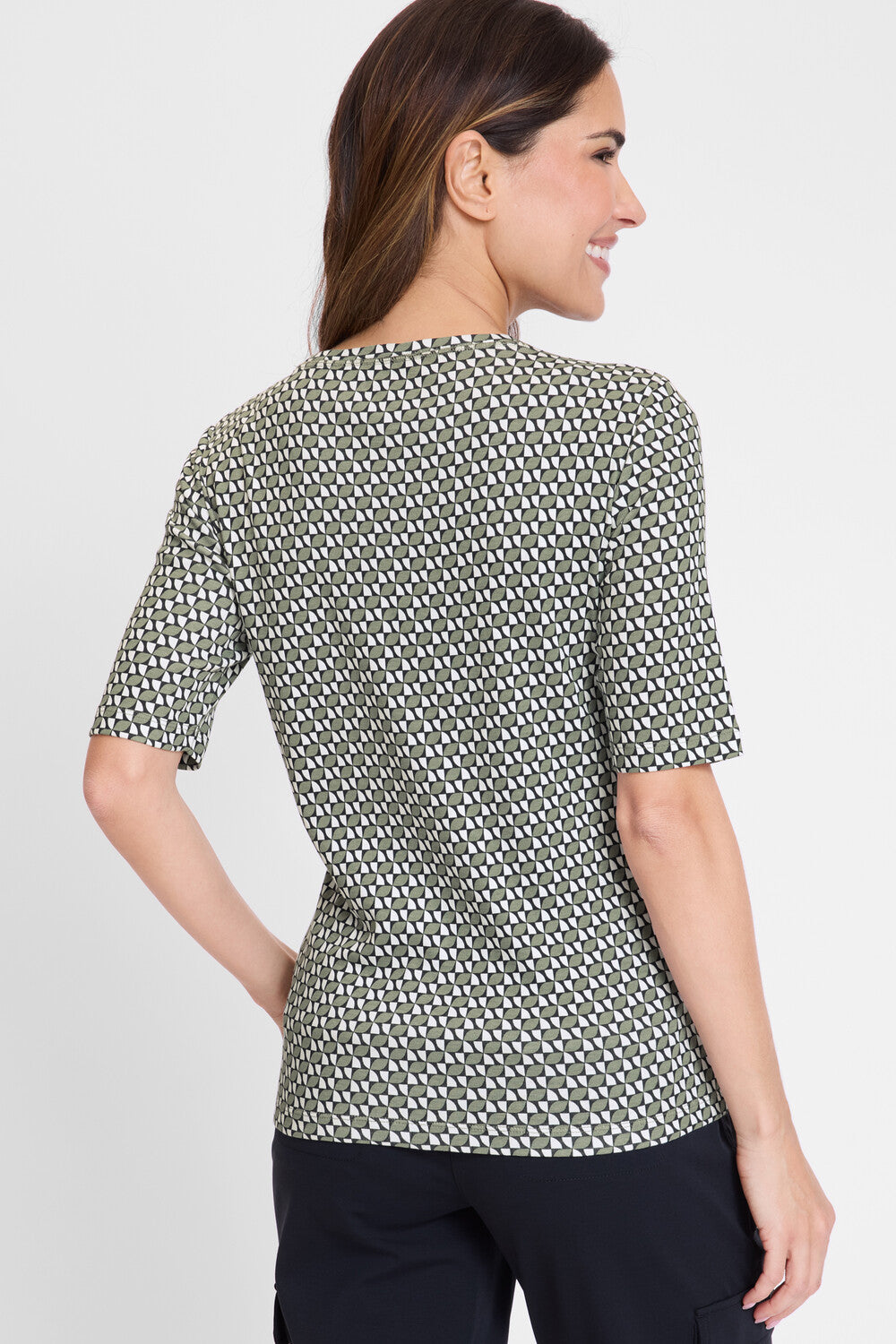 Olsen -  Olive Print T-shirt