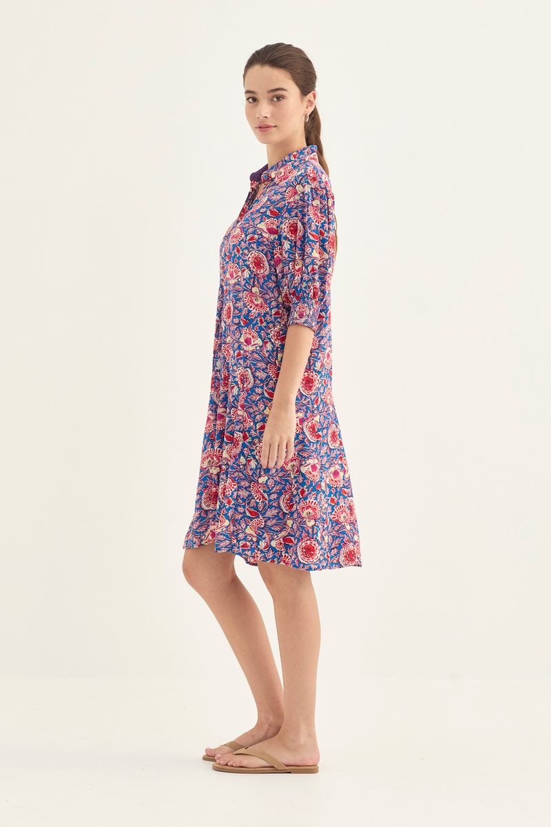 Verge Stella Print Shirt Dress