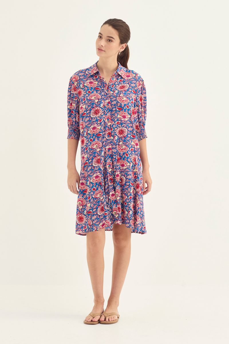 Verge Stella Print Shirt Dress
